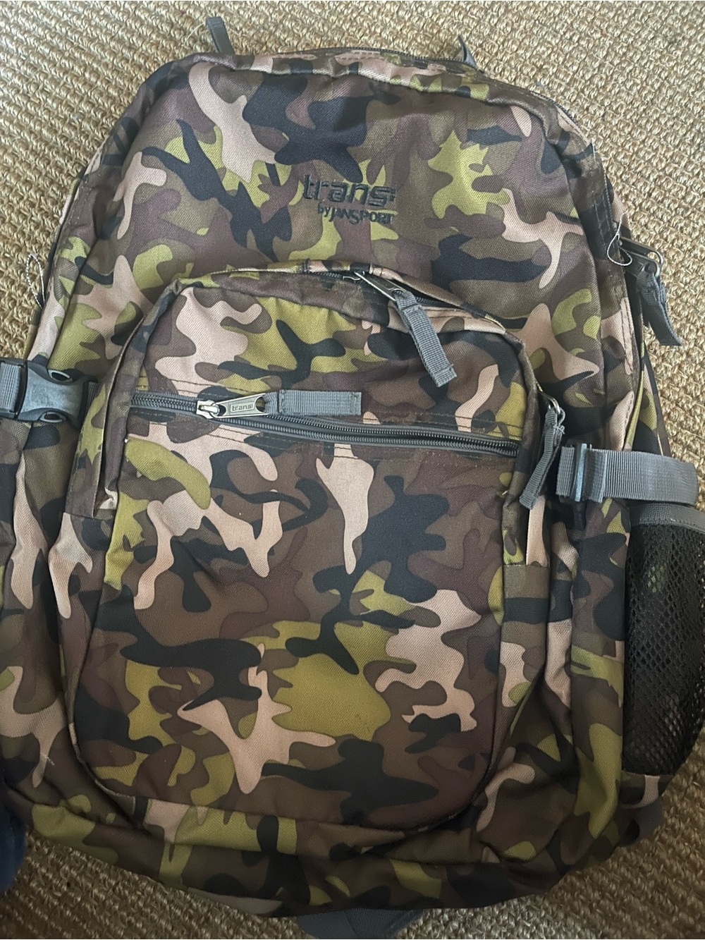 Jansport Camo Backpack in Green, Brown, Black